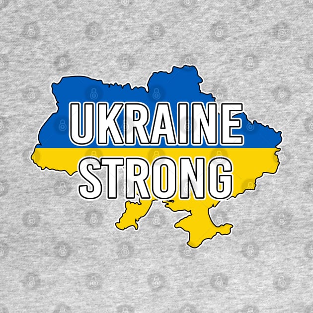 Ukraine Strong Ukrainian Flag Map by Scar